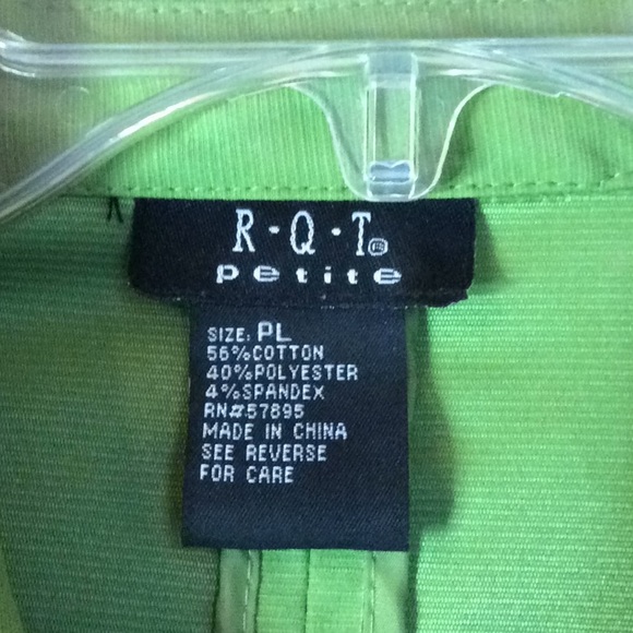 FINAL SALE PRICE R.Q.T. Vivid Lime Jacket in Petite Large - Picture 2 of 8